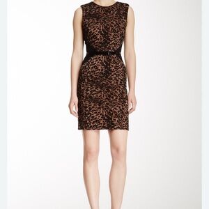 Calvin Klein Brown and Black Animal Print Mini Dress